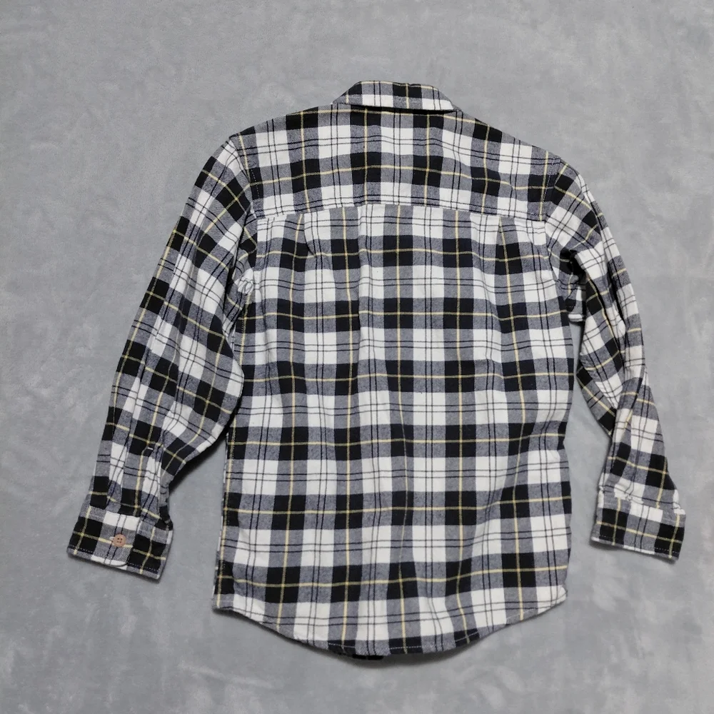 OshKosh B'Gosh Blue & White Plaid Flannel Button Up Shirt
